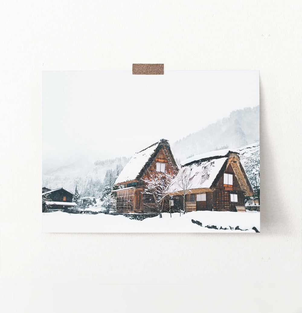 Wall art with wonderful snowy cabins