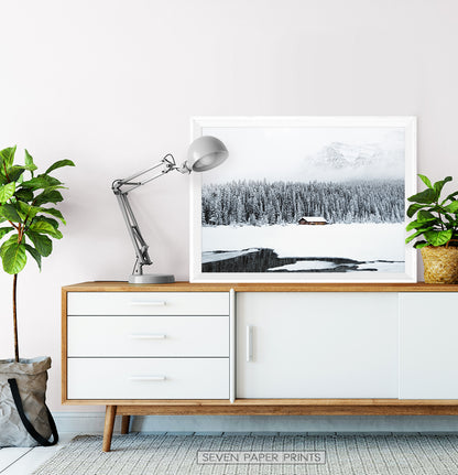 Woods House on a Mountain Lake Wall Art