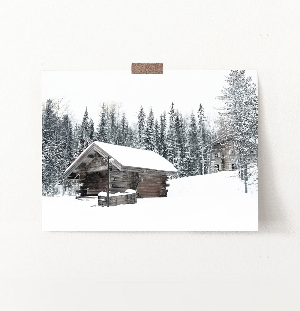 Winter Barn Standing On Snowy Land Wall Art