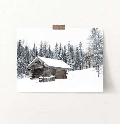 Winter Barn Standing On Snowy Land Wall Art