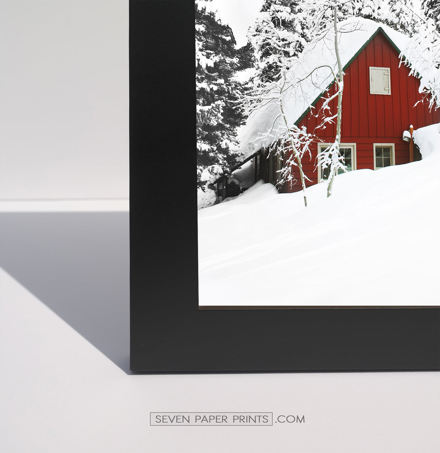 A corner of a black frame