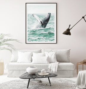 Whale in the waves art