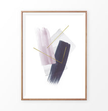 Load image into Gallery viewer, Abstract Painting Print. Pink Blue and Gray Strokes
