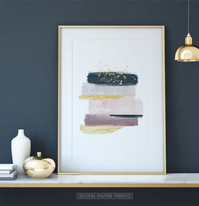 Modern Abstract Art with Gold Splashes