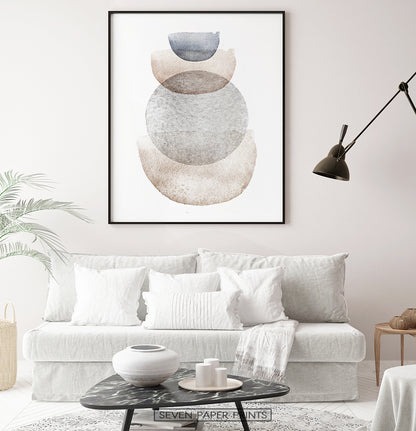 Living space abstract wall decor in natural colors