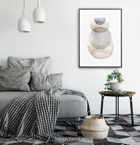 Abstract Geometric Painting in Scandinavian Interior