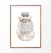 Load image into Gallery viewer, Brown Watercolor Abstract Art with Blue and Gray
