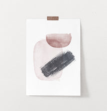 Load image into Gallery viewer, Frameless Handpainted Watercolor Print with Beige, Black and Brown
