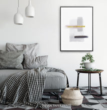Load image into Gallery viewer, Scandinavian Abstract Print with Gold for Living Room
