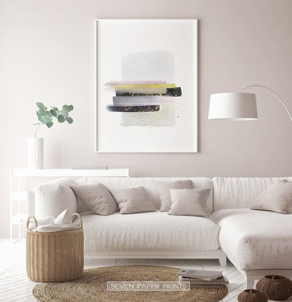 Boho Smears Wall Art with Gray, Gold and Black Colors