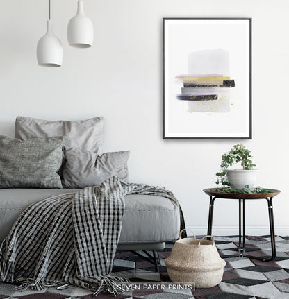 Boho Smears Wall Art with Gray, Gold and Black Colors