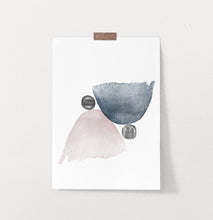 Load image into Gallery viewer, Pink and Blue Abstract Jellyfishes with Black Stones Wall Art
