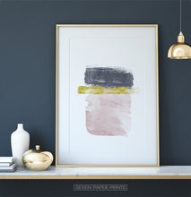 Load image into Gallery viewer, Navy, Gold and Pink Horizontal Sweeping Strokes Poster
