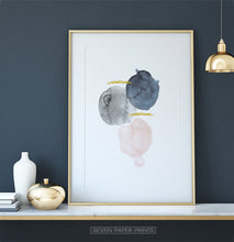 Load image into Gallery viewer, Tender abstract painting with golden lines
