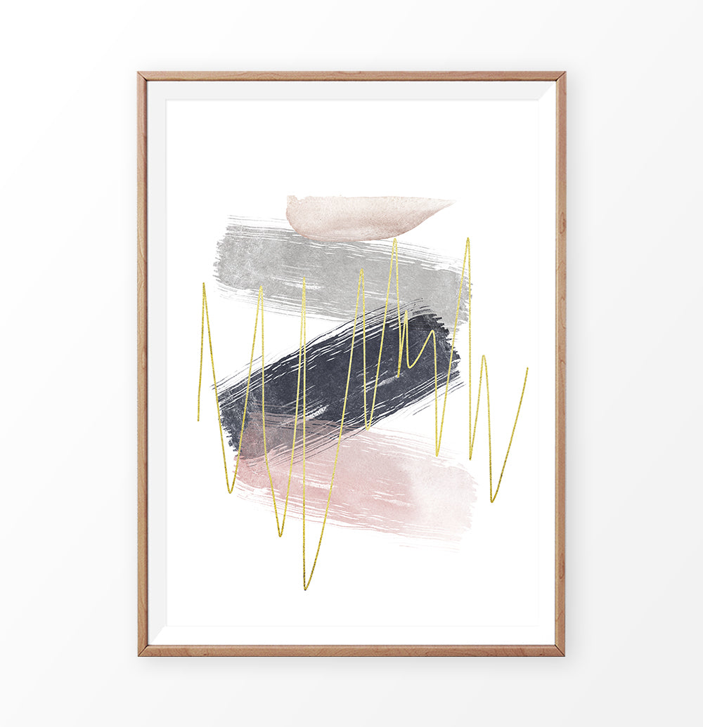 Watercolor brush with gold art