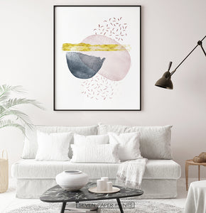 Abstract Wall Decor for White Living Room