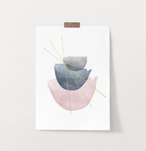 Load image into Gallery viewer, Abstract Geometric Wall Art with Pink and Grey Stones
