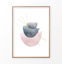Load image into Gallery viewer, Abstract Watercolor Stones with golden lines
