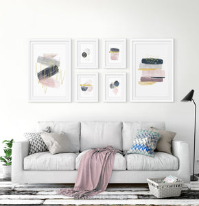 Abstract Art 6 Piece Gallery Wall. Framed or Unframed Prints