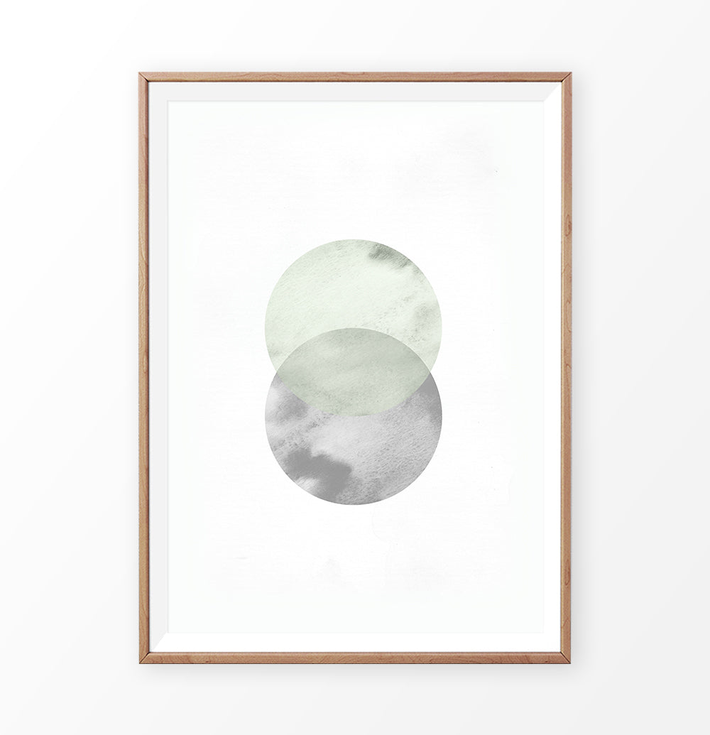 Abstract Moon Circle Nordic Art