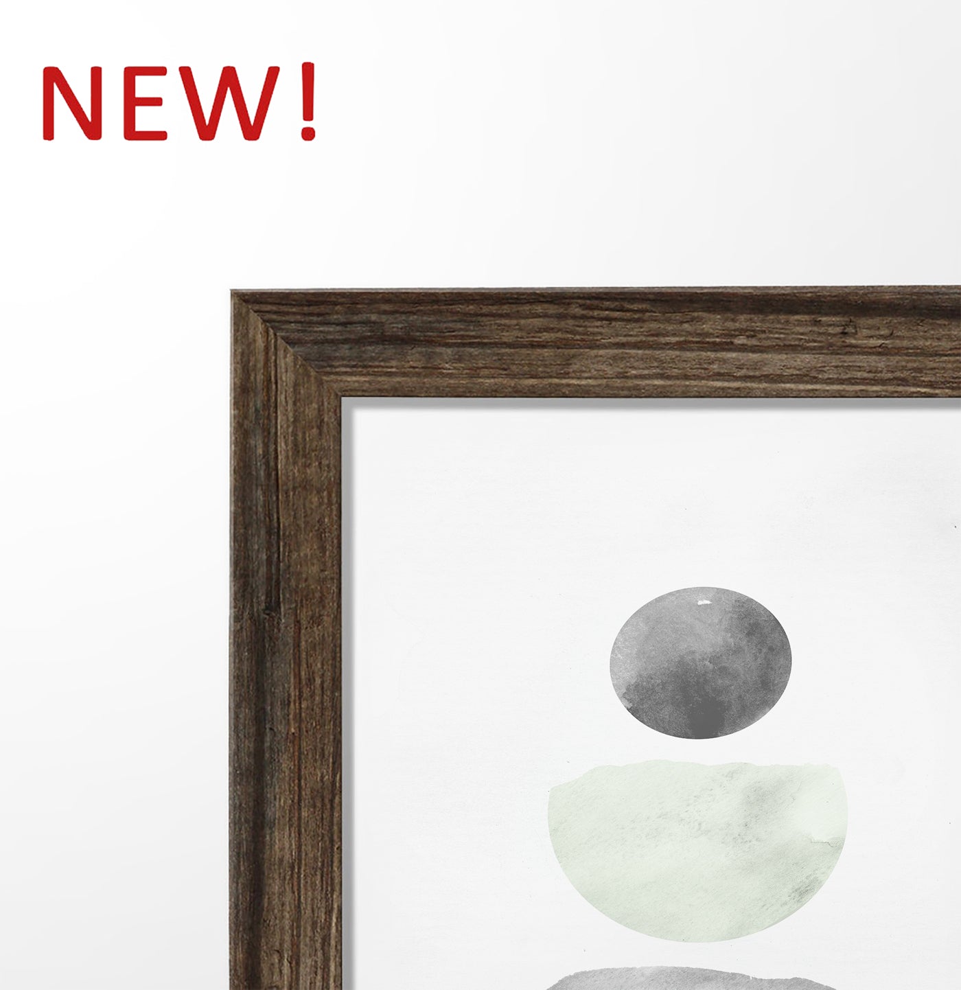 Green-Gray Scandinavian Abstract Moon Art. Set of 3 Framed Prints