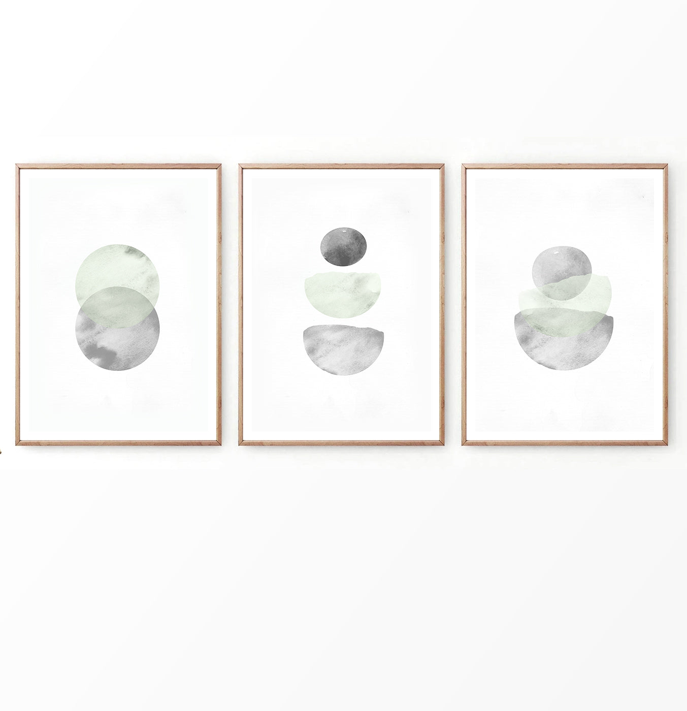 Nordic Geometric Abstract Set of 3 Prints