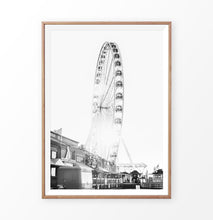 Load image into Gallery viewer, Ferris Wheel Black and White Wall Print

