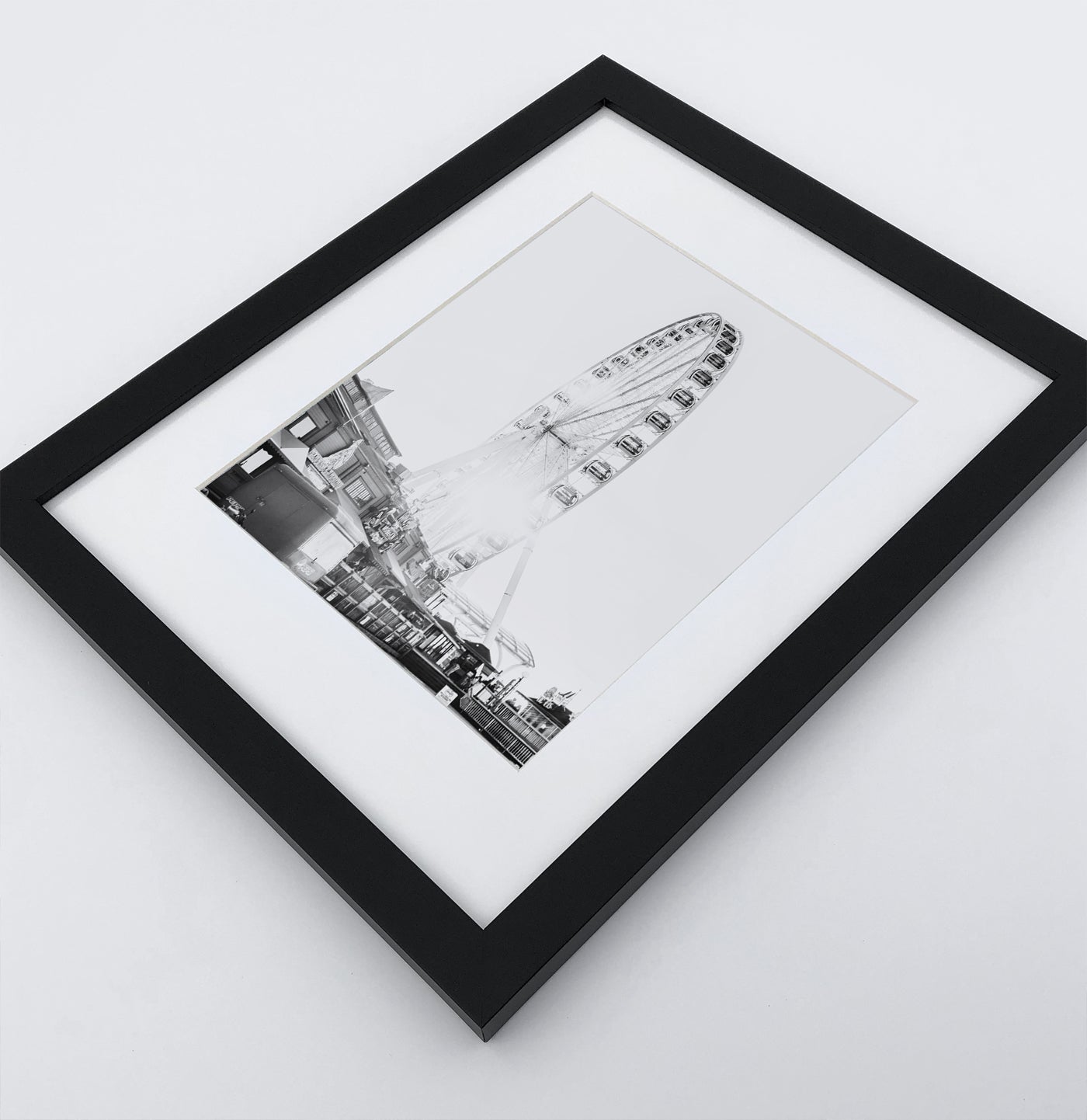 Santa Monica Ferris Wheel, Beach Palms 3 Framed Wall Art