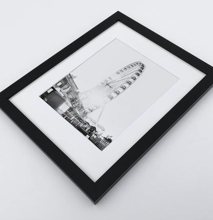 Santa Monica Ferris Wheel, Beach Palms 3 Framed Wall Art