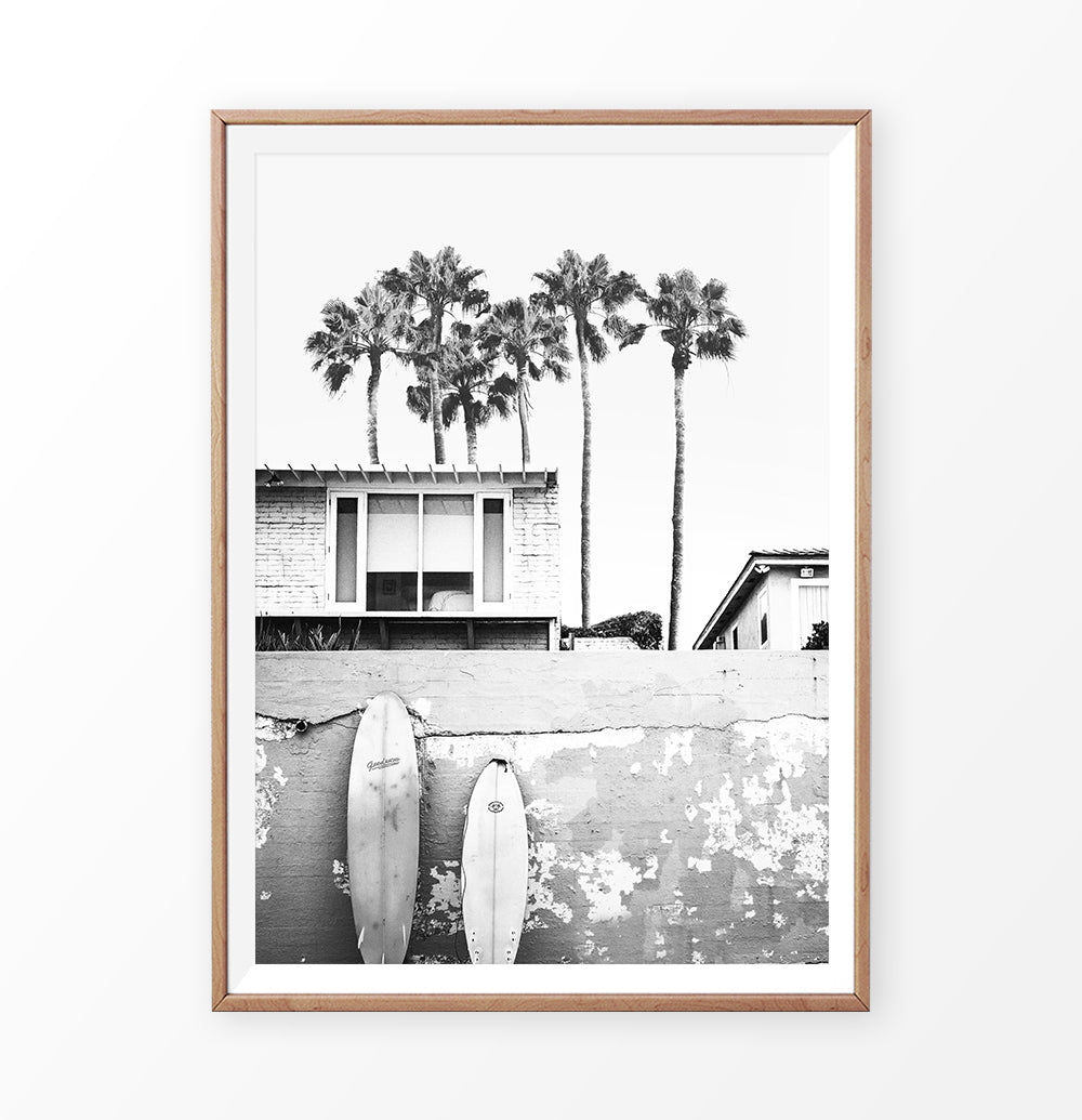 Black and White Surfboards on the Beach