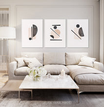 Load image into Gallery viewer, Beige Wall Set of Scandinavian Prints, Powder Color Abstract
