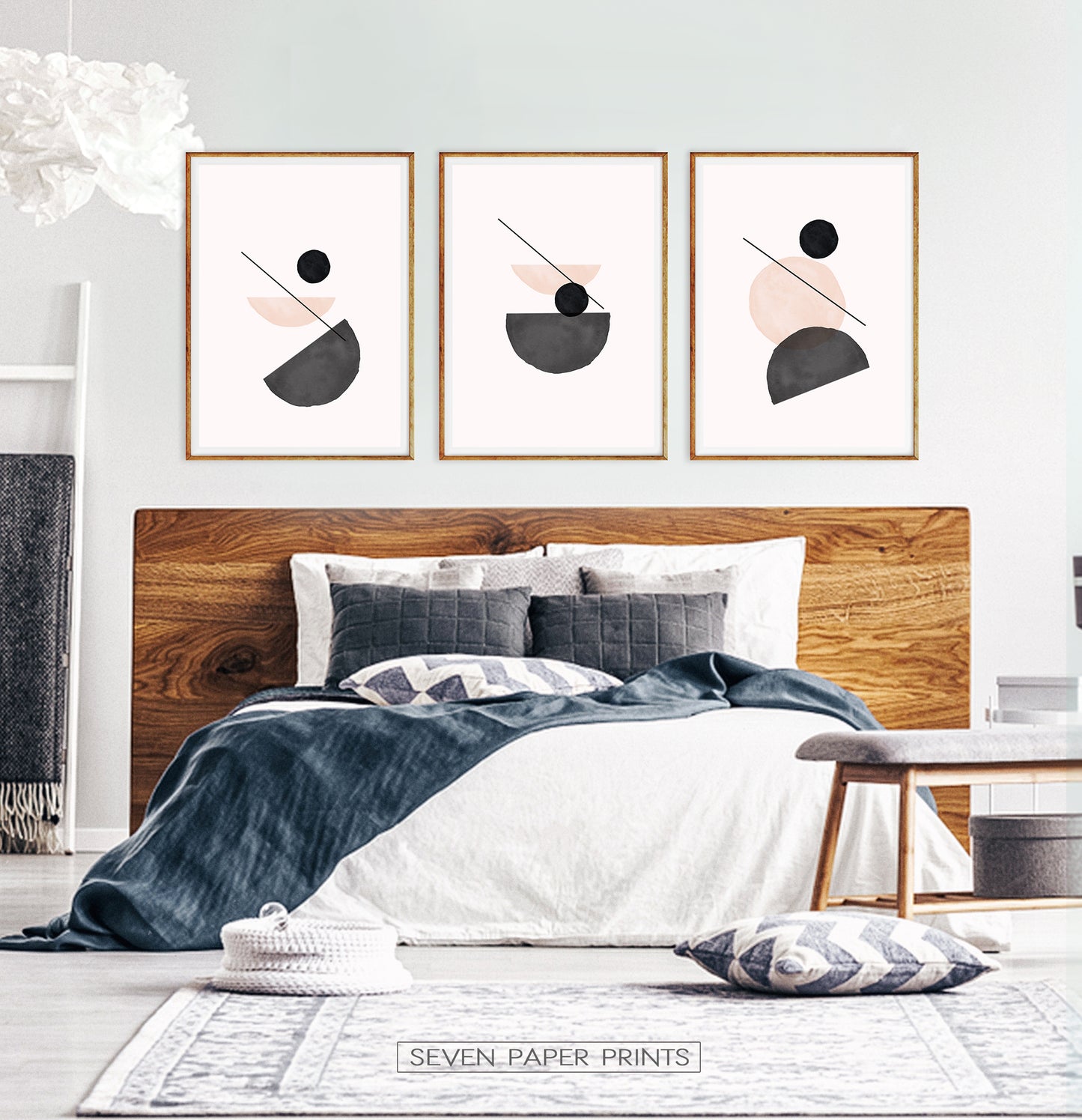 Modern Mid Century Style Wall Set for Bedroom