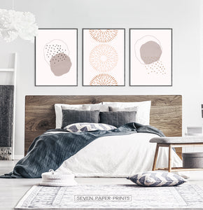 Boho Wall Art Set in Neutral Color for Bedroom