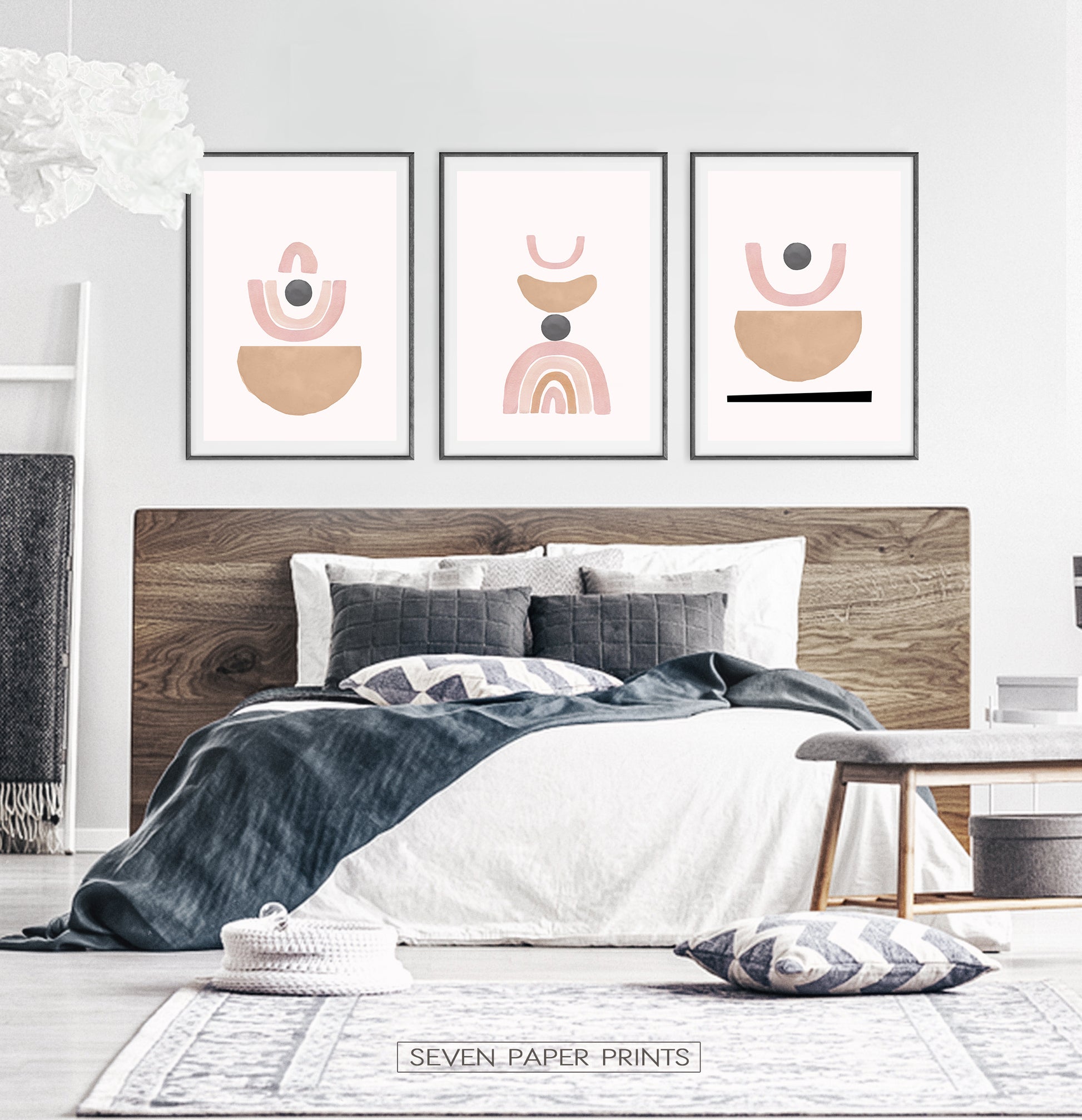 Bedroom Sett of 3 Abstract Prints