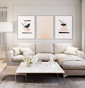 Sun Art Set of Abstract Prints for Living room