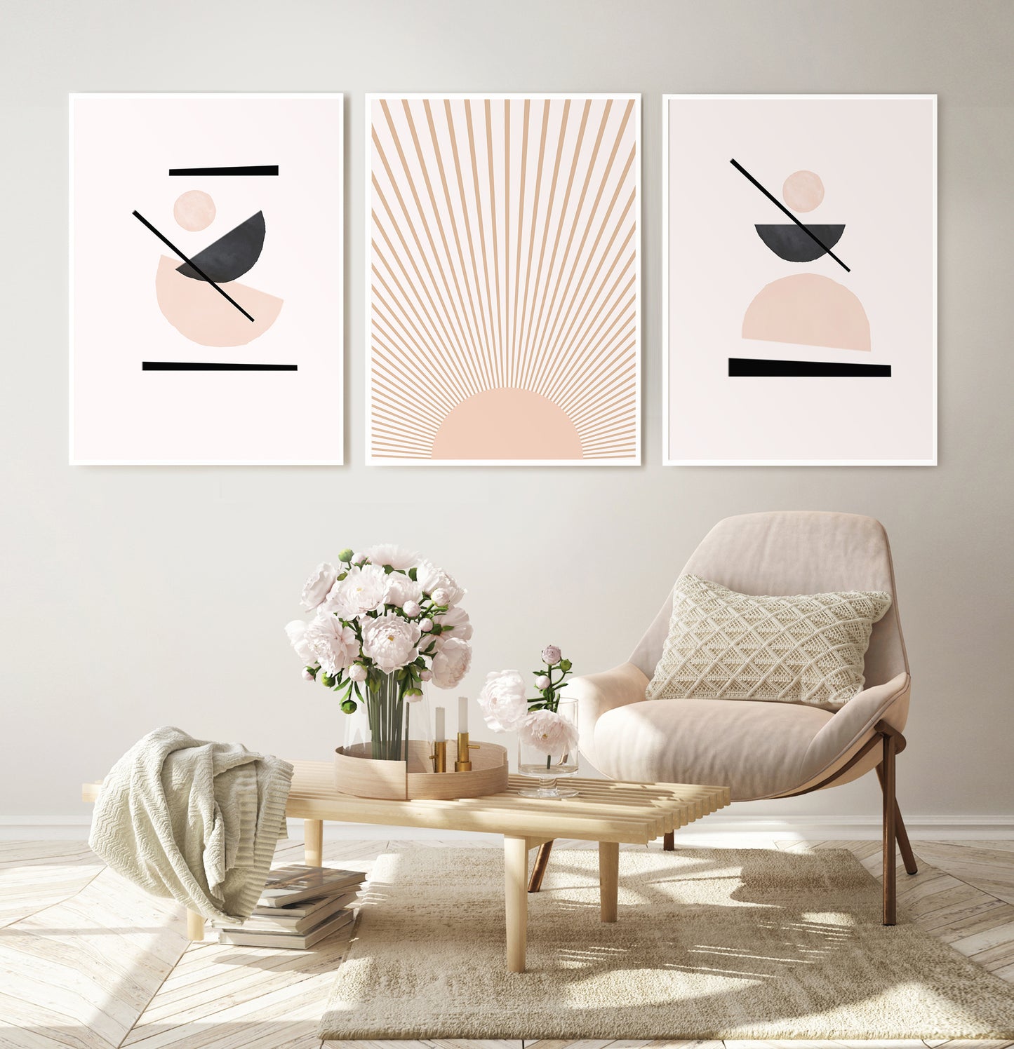 Sun and Geometry Extra Large Wall Set
