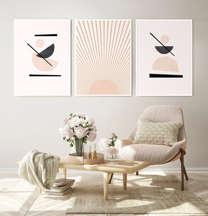 Sun and Geometry Extra Large Wall Set