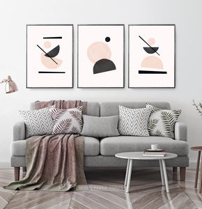 Earth Tones Burnt Orange Minimalist Art Print Set of 3