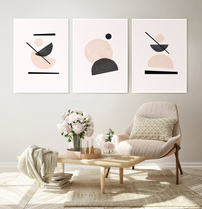 Earth Tones Burnt Orange Minimalist Art Print Set of 3