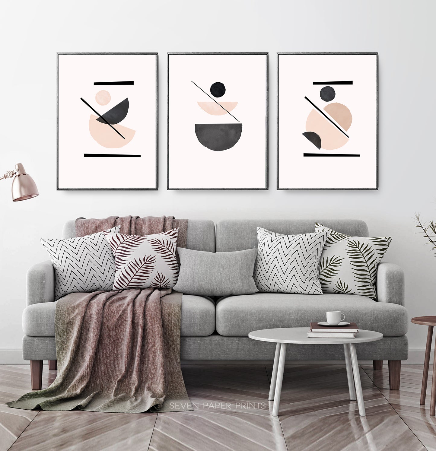 Mustard print, Neutral Modern Boho Minimalist Print Set