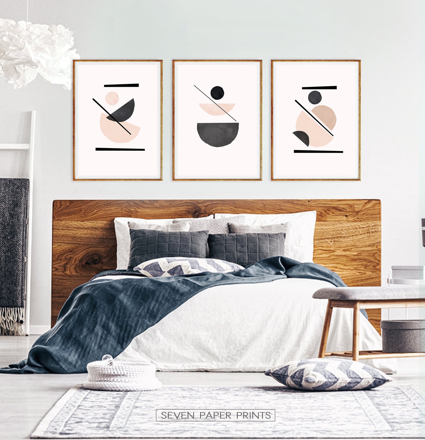 Mustard print, Neutral Modern Boho Minimalist Print Set