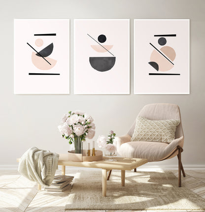 Mustard print, Neutral Modern Boho Minimalist Print Set
