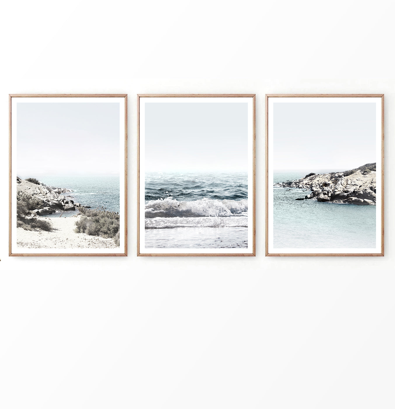 Beach coastal 3 piece wall art