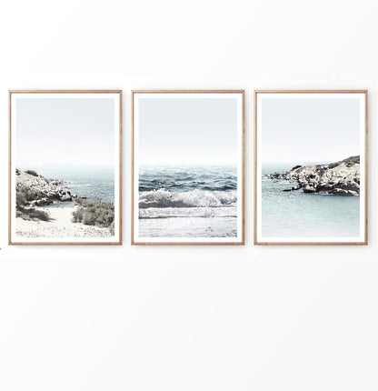 Beach coastal 3 piece wall art