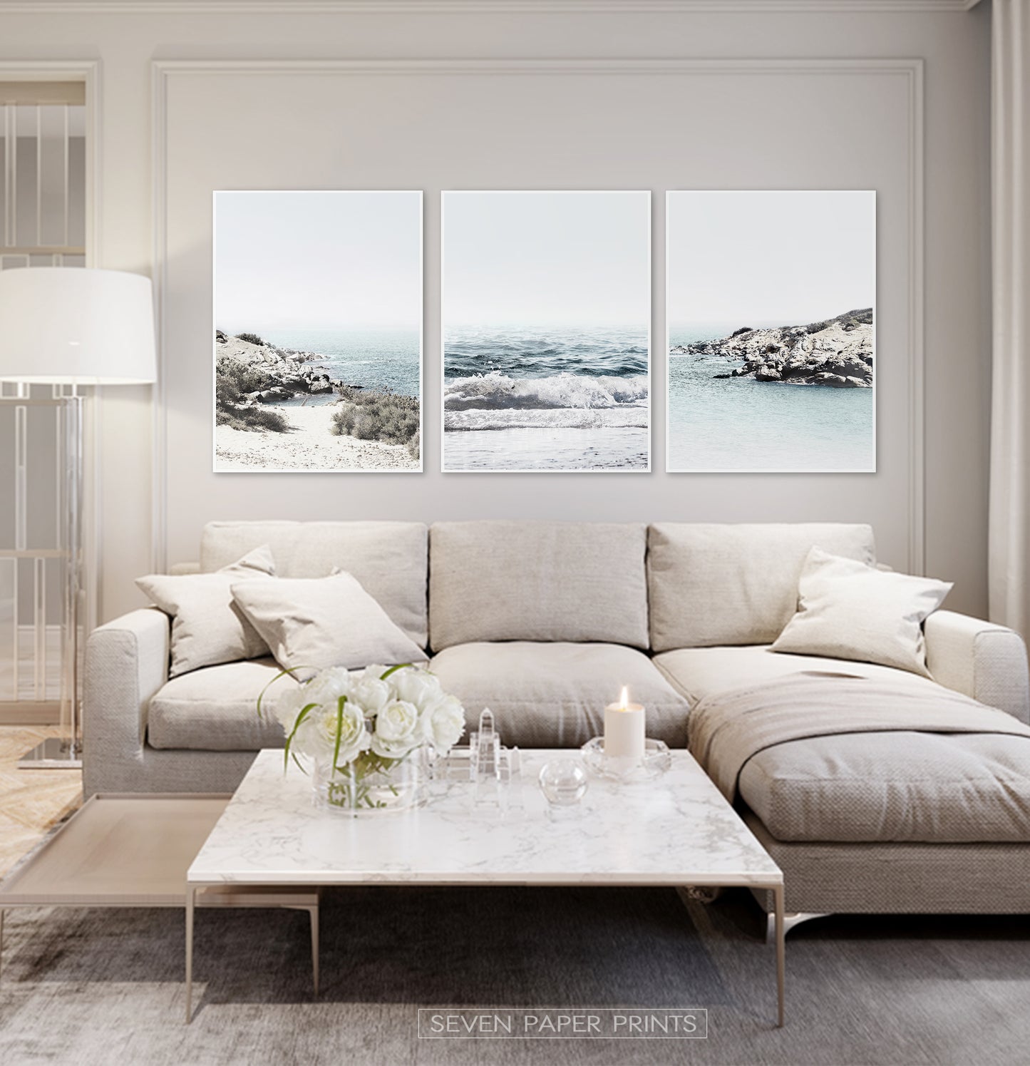 Coastal Beach Triptych