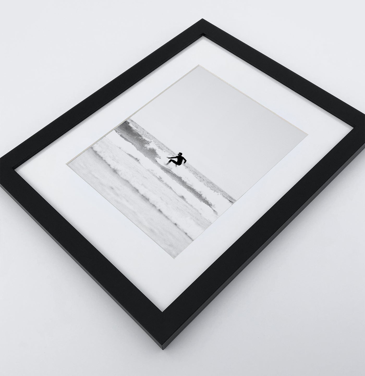3 Piece Black and White Framed Surfing Posters with Palms
