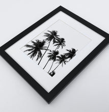 Load image into Gallery viewer, 3 Piece Black and White Framed Surfing Posters with Palms
