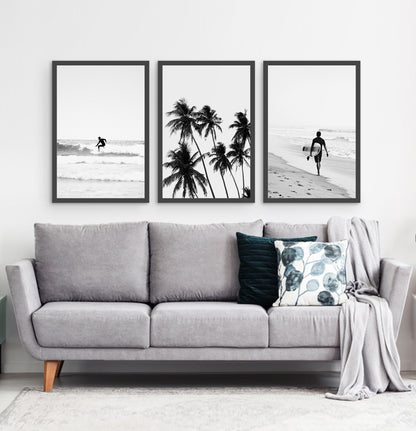 3 beach monochrome photos