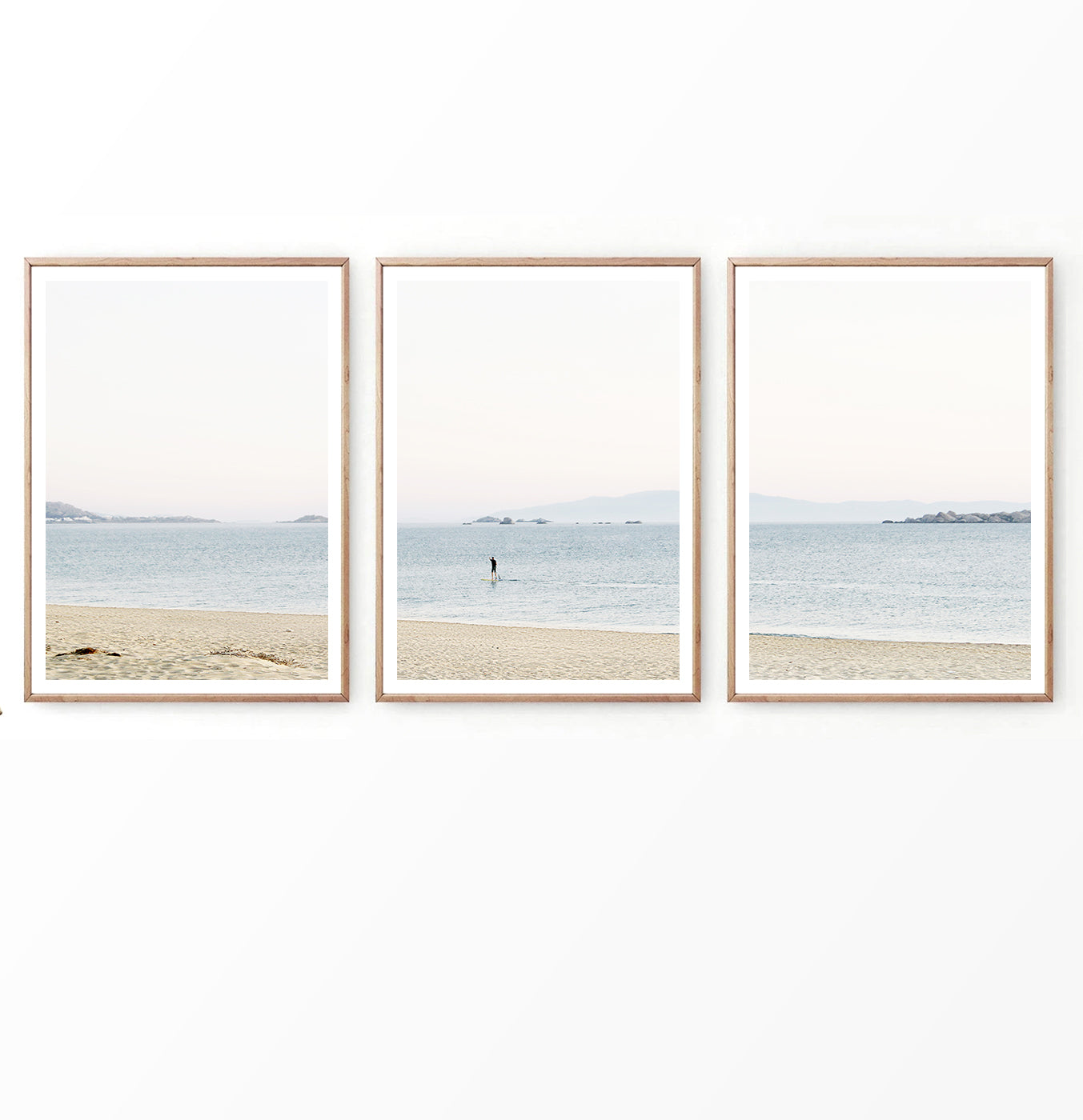 Beach Photography Triptych, Minimalist coastal wall art set