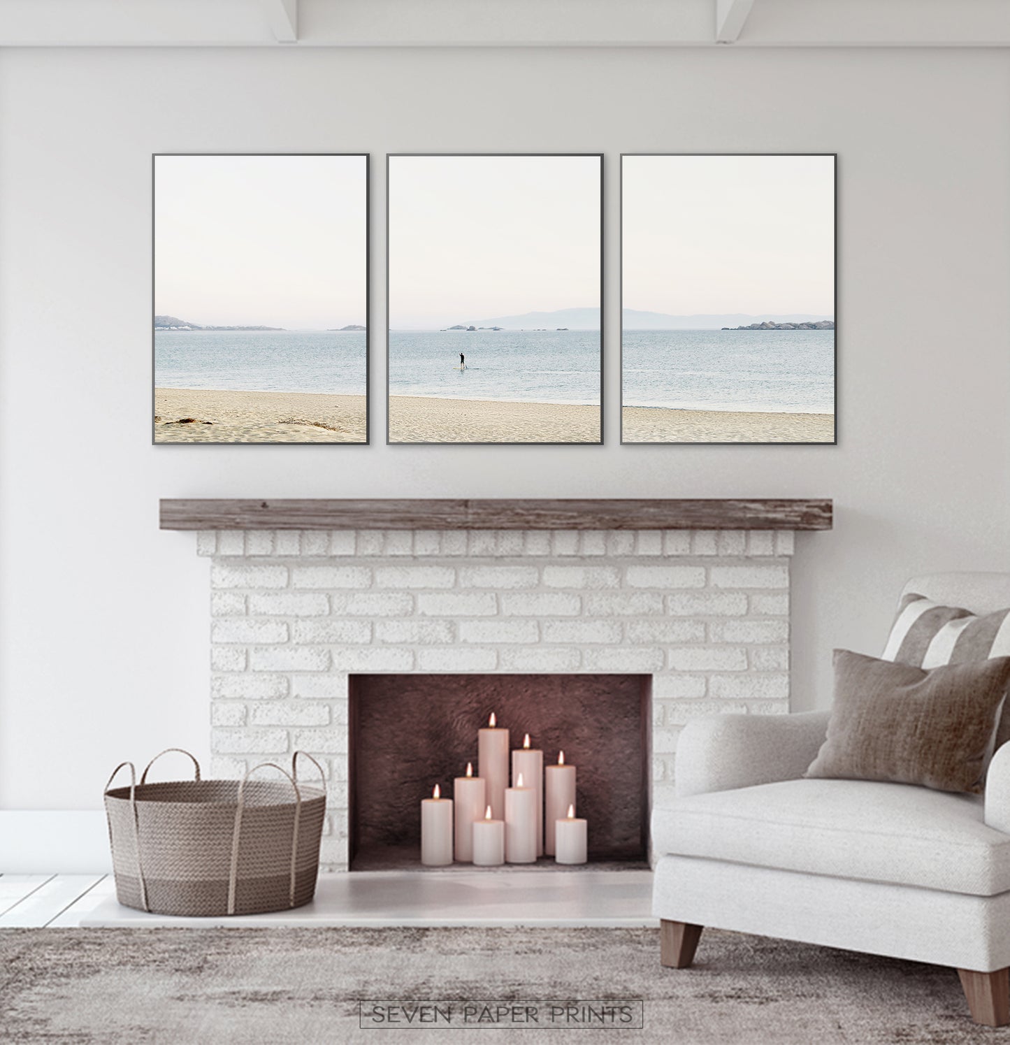 Minimalist Beach Photography Triptych